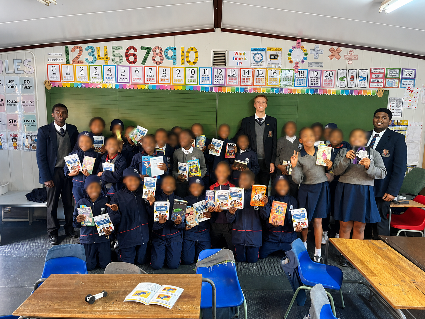 Learners and student volunteers close to the study experience